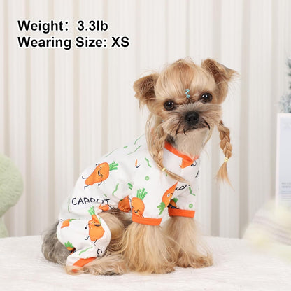Dog Pajamas Pjs Summer Dog Clothes for Small Dogs Girl - Boy - Small Size Dogs, Soft Stretchy Puppy