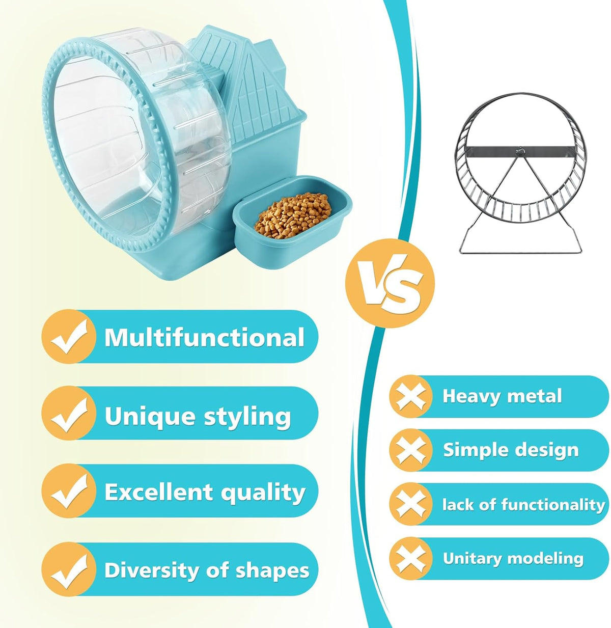 4 in 1 Silent Large Hamster Wheel Multifunctional Hamster Running Wheel Quite Running Spinner Wheel