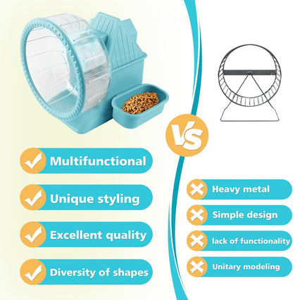 4 in 1 Silent Large Hamster Wheel Multifunctional Hamster Running Wheel Quite Running Spinner Wheel