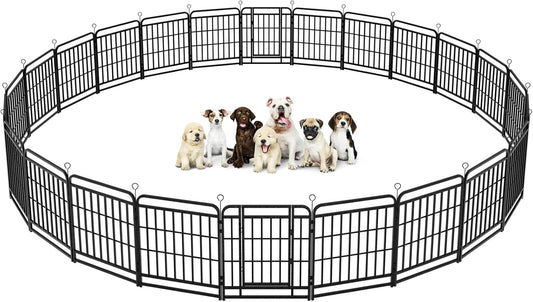 Dog Playpen Outdoor 24 Piece Panels Heavy Duty Dog Fence 32" Height with Thick Pipe Anti-Rust with