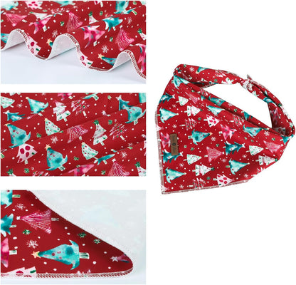 lionet paws Christmas Dog Bandana,Christmas Tree Fabric Dogs Kerchief for Small Medium Dogs,Dog