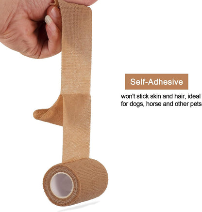 12 Pack Self Adhesive Bandage Wrap 3 inch X 5 Yards Elastic Self Adherent Cohesive Bandage for