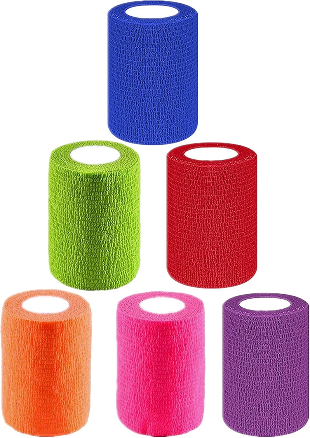 6 Pack 3" x 5 Yards Self Adhesive Bandage Wrap Breathable Cohesive Vet Wrap for Pets, Elastic