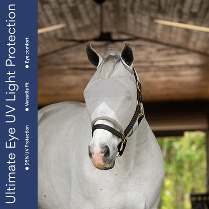 Horse Fly Mask Without Ears | 95% UV Eye Protection | Built-in Visor | Breathable, Lightweight Mask