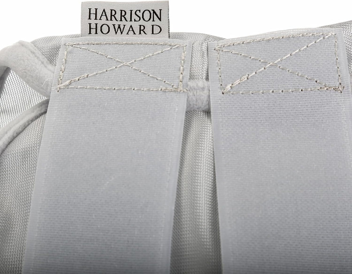 Harrison Howard CareMaster Horse Fly Mask Half Face with Ears Moonlight Silver Medium Cob
