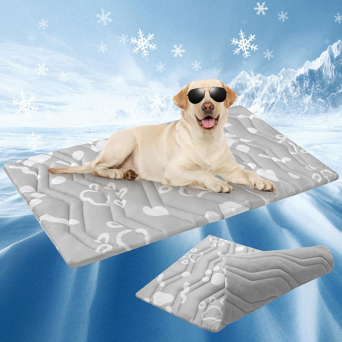 BEAUTYZOO Upgrade Dog Cooling Mat Extra Large, Reversible Self-Cooling Mat for Dogs, Thicken Pet