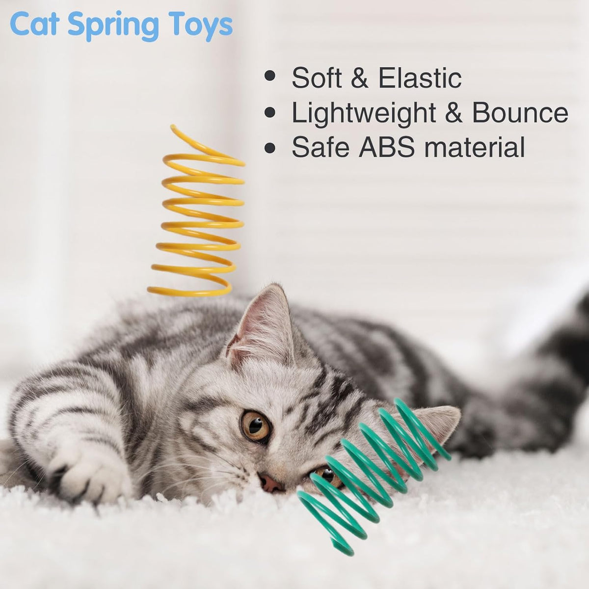 12PCS 12Colors Cat Spring Toys for Indoor Cats, Interactive Coil Springs for Self Play, Durable