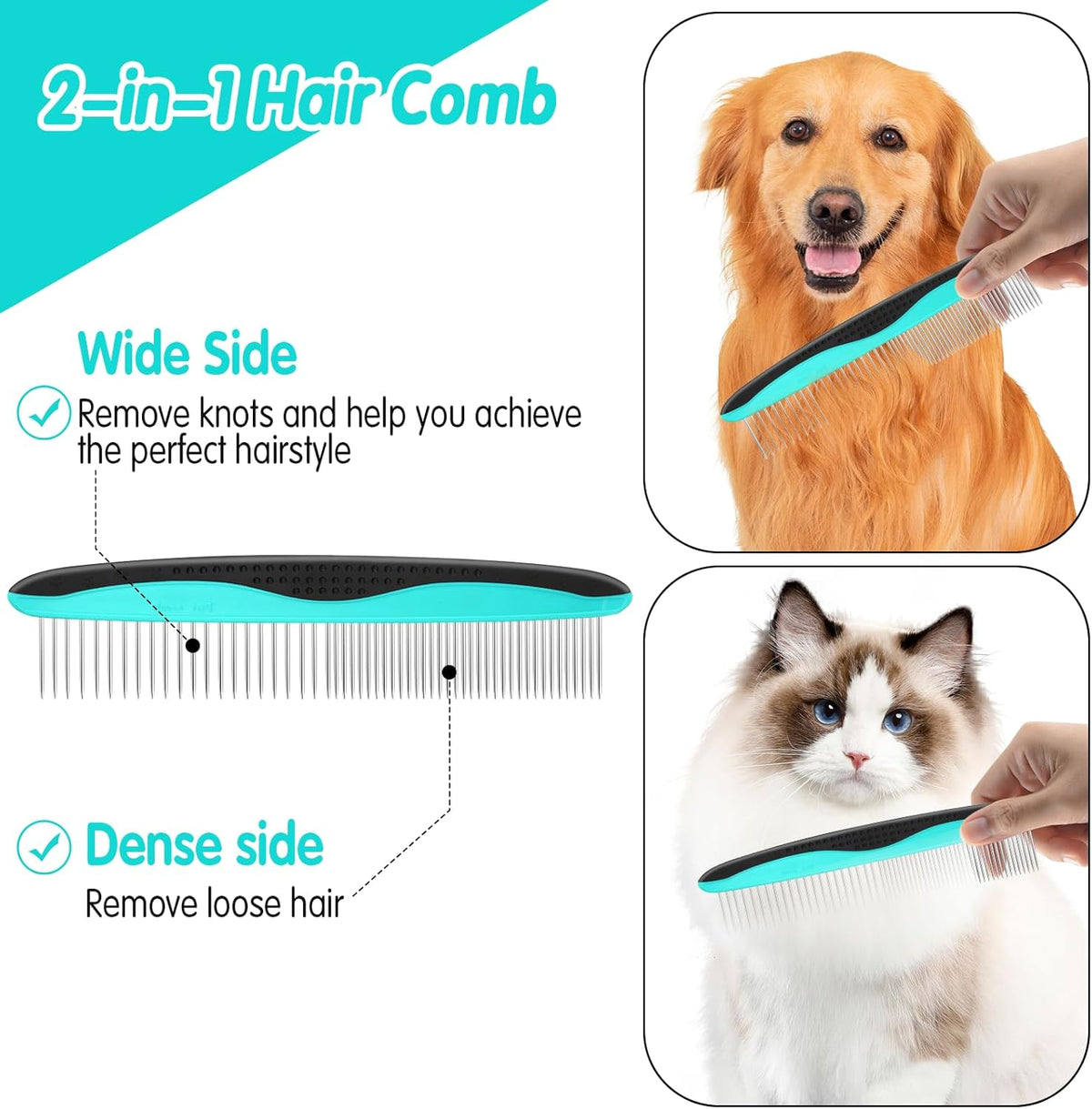 VIWIK 2 in 1 Dog Nail Trimmers with LED Light for Bloodline, Dog Comb, Dog Nail Clippers with Quick