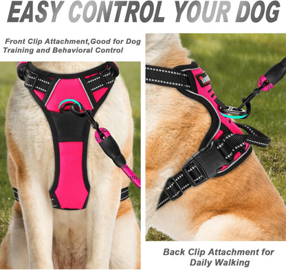 BARKBAY No Pull Dog Harness Front Clip Heavy Duty Reflective Easy Control Handle for Large Dog