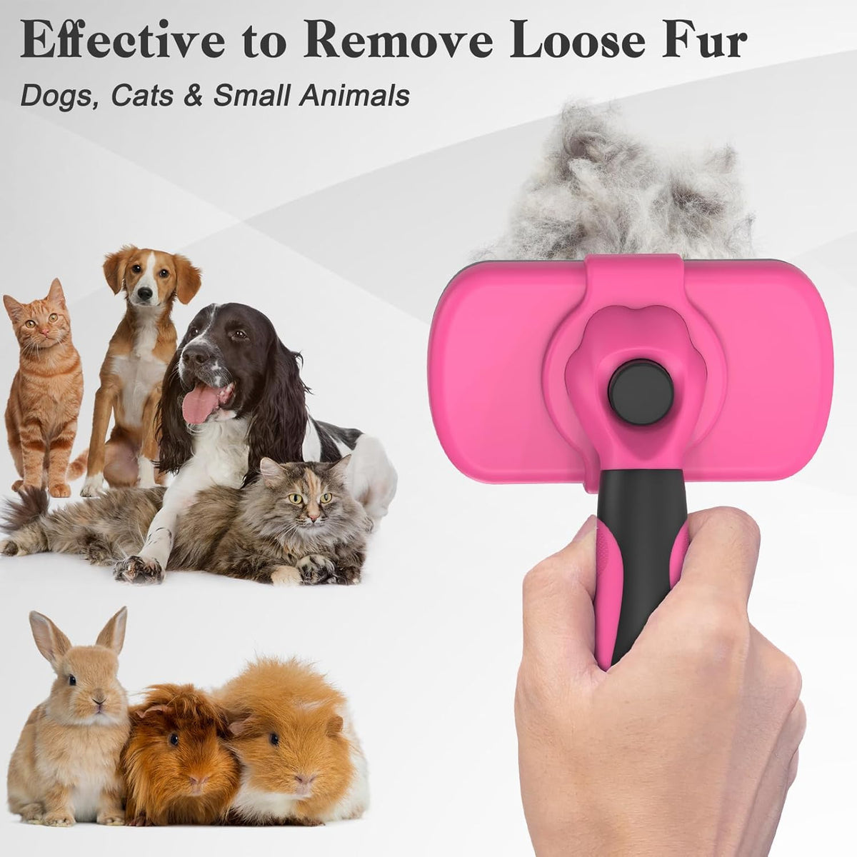 Swihauk Self Cleaning Slicker Brush for Dogs & Cats - Skin Friendly Grooming, Deshedding, Hair
