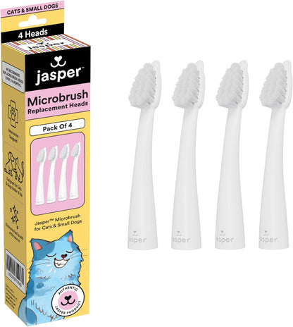 Jasper Microbrush Cat Toothbrush, Soft-Bristled Toothbrush Kit for Felines & Small Dogs, Non-Slip