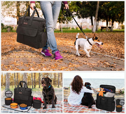 Dog Travel Bag by Modoker - Dog Travel Kit for a Weekend Away Set Includes Pet Travel Bag Organizer