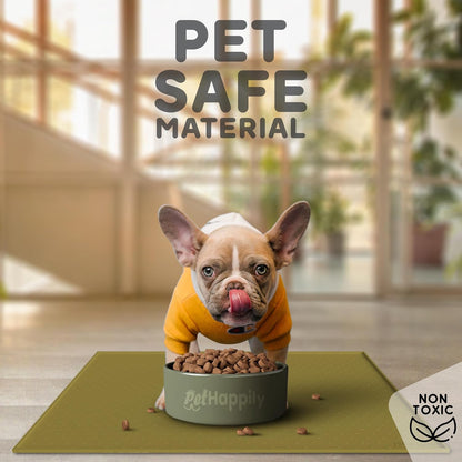 Dog Food Mat - 24x15 Raised Edges Dogs Mat for Food and Water Prevent Spill, Waterproof Cat Food