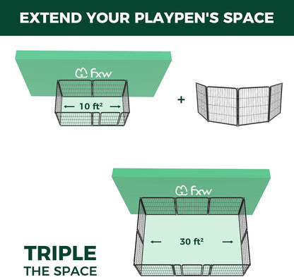 FXW Homeplus Unleashed Indoor Dog Playpen - Stress-Free and Safe Play, Heavy Duty 32 Inch 4 Wire