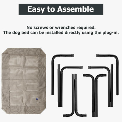 Elevated Dog Bed for Outdoor, XXL Raised Dog Cot Indestructible with Washable Mesh, Cooling Summer