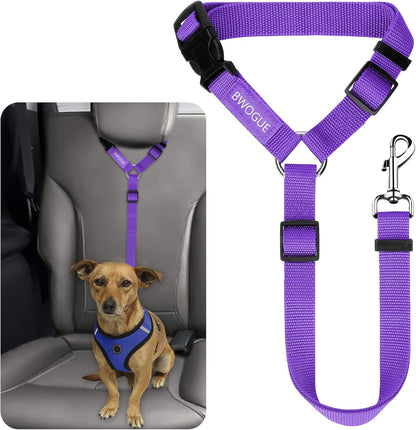BWOGUE Pet Dog Cat Seat Belts, Car Headrest Restraint Adjustable Safety Leads Vehicle Seatbelt