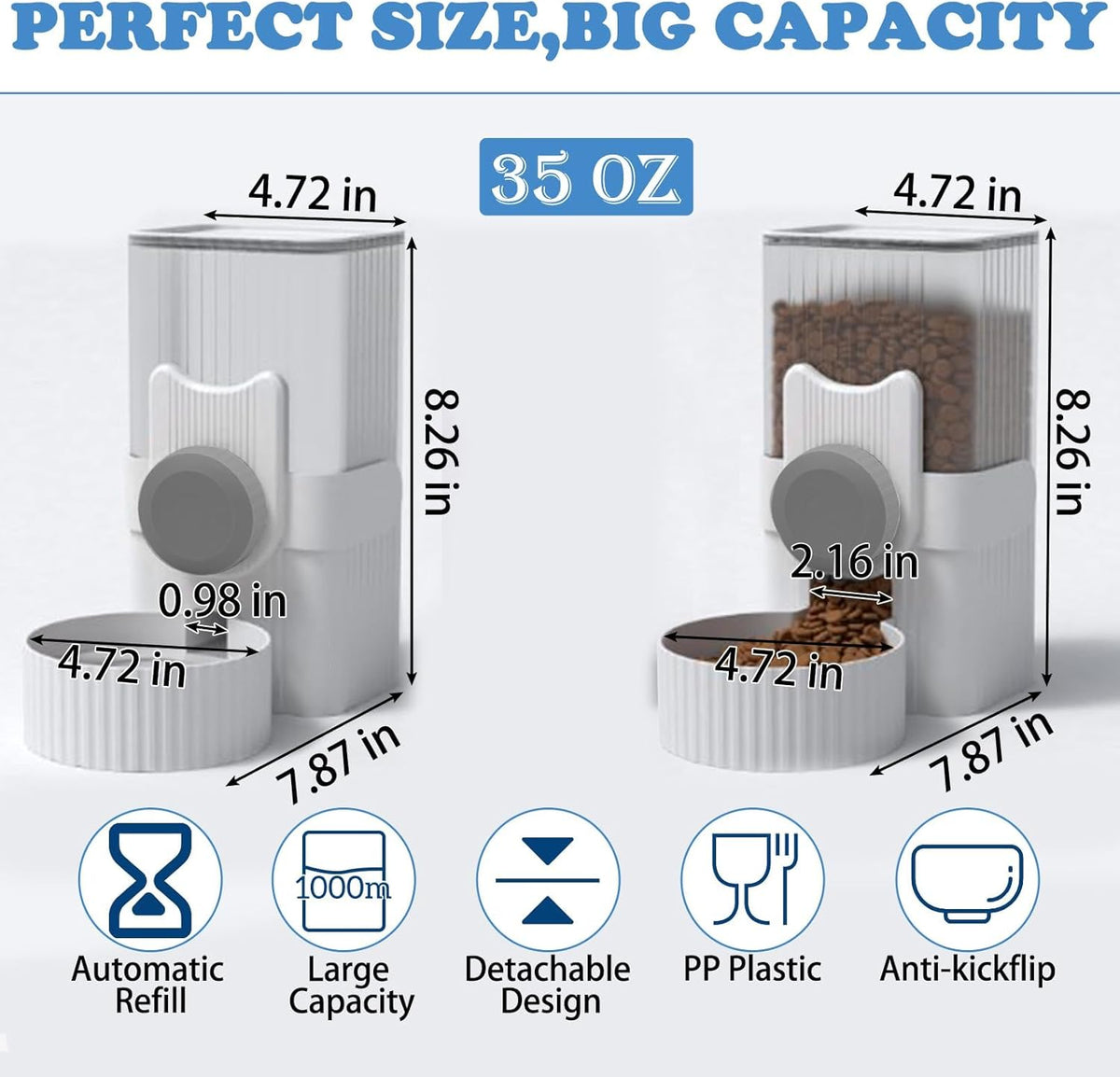 kathson Rabbit Gravity Auto Feeder Set 35oz Hanging Automatic Food Water Dispenser Cage Automatic
