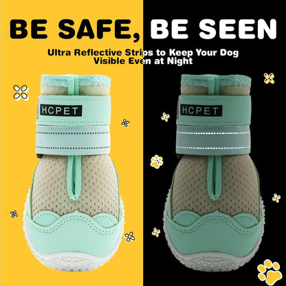 Hcpet Dog Shoes for Large Dogs, Breathable Dog Booties for Small Medium Dogs, Anti-Slip Dog Boots &