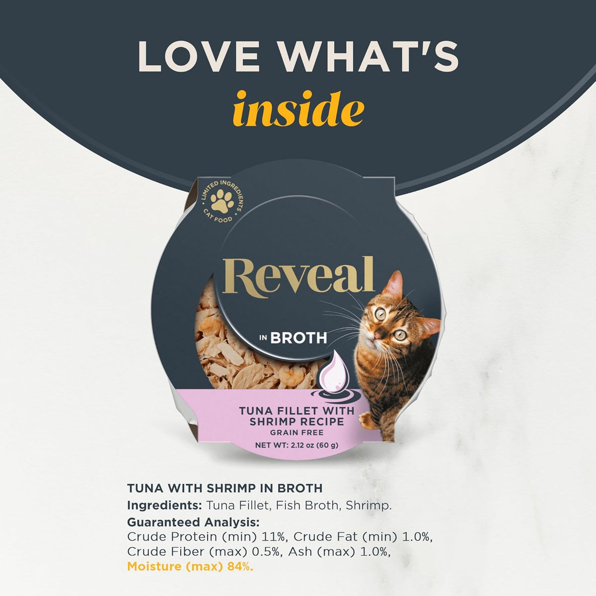 Reveal Natural Wet Cat Food, 18 Count, Grain Free, Limited Ingredient Cat Food Cups, Tuna with