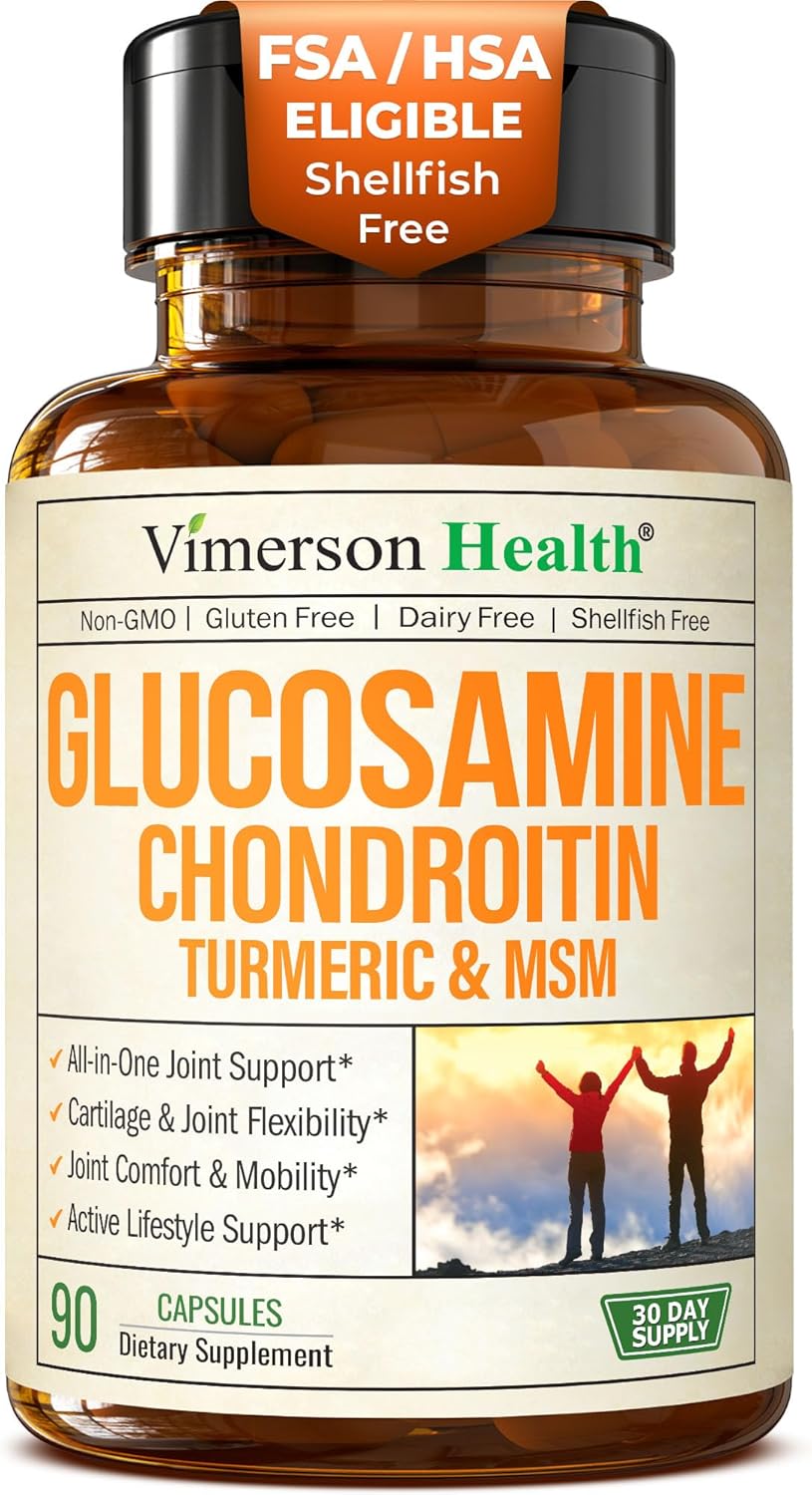 Glucosamine Chondroitin MSM – Joint Support Supplement for Women and Men with Glucosamine Sulfate