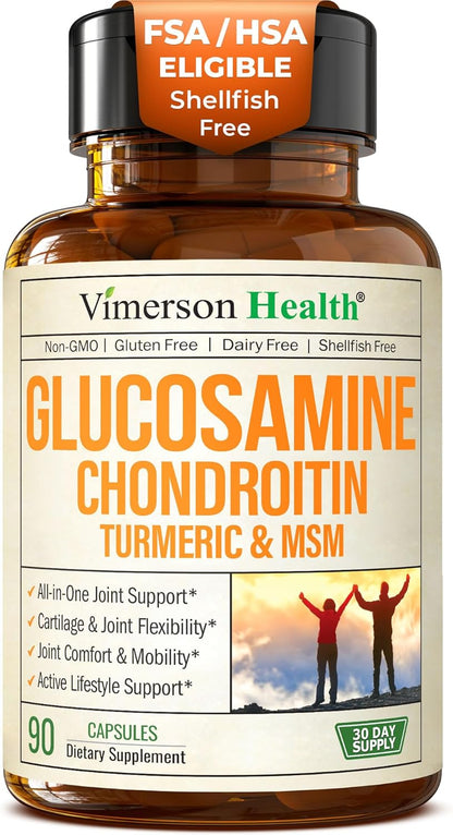 Glucosamine Chondroitin MSM – Joint Support Supplement for Women and Men with Glucosamine Sulfate