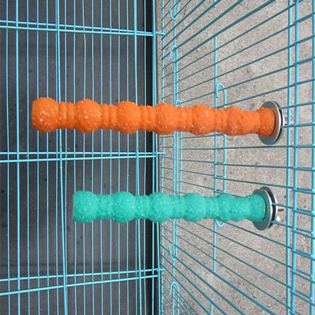 Hypeety Wood Perch Stand Paw Grinding Stick Toy Colorful Pet Bird Cage Stand Platform for Bird