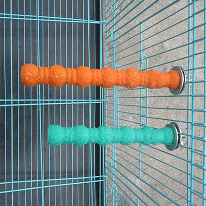 Hypeety Wood Perch Stand Paw Grinding Stick Toy Colorful Pet Bird Cage Stand Platform for Bird
