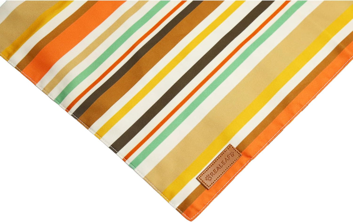 Realeaf Thanksgiving Dog Bandanas 2 Pack,Turkey Pumpkins Fall Stripe Pet Scarf for Boy and Girl