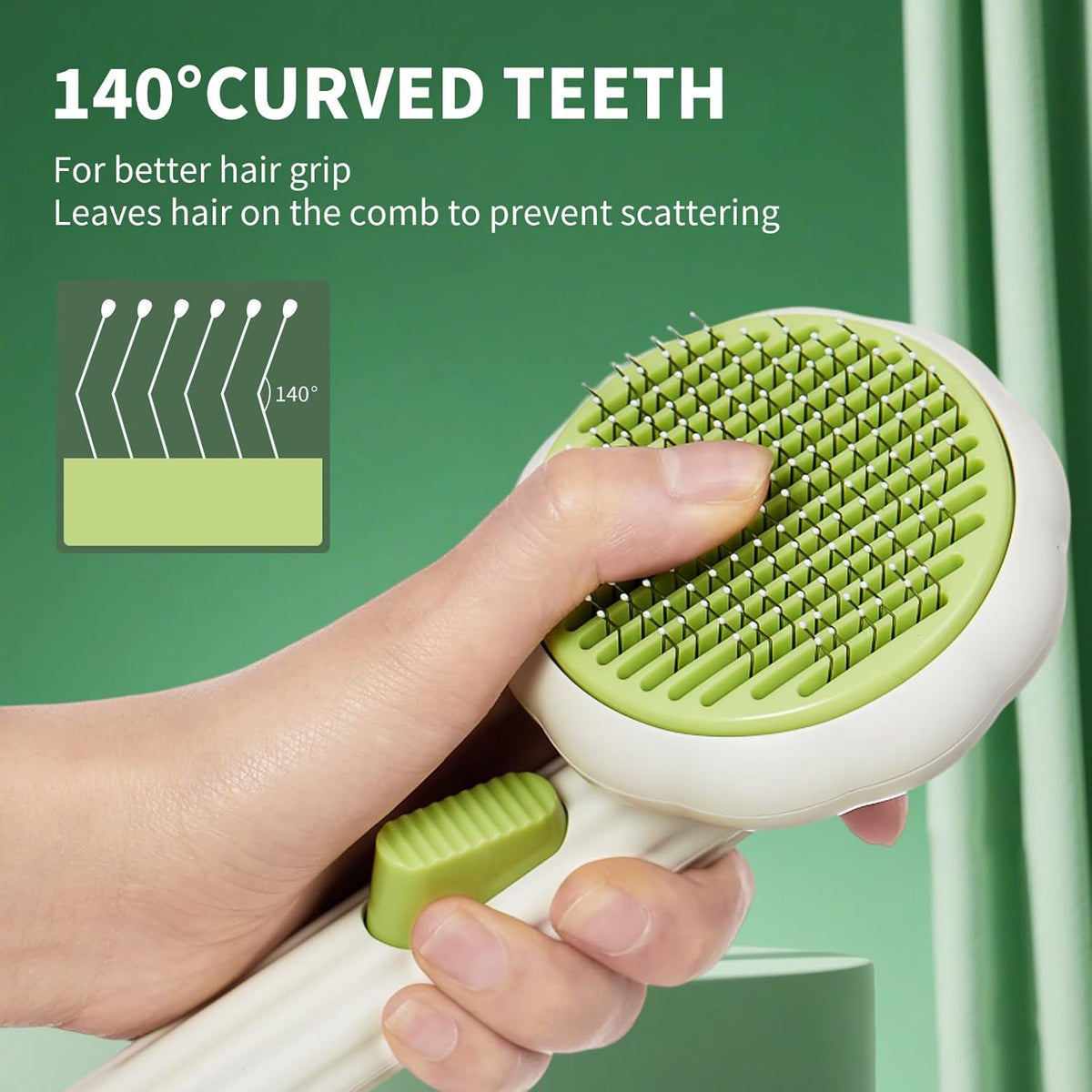 Cat Brush Dog Brush with Release Button for Shedding, Self Cleaning Cat Comb Hair Brush for Indoor