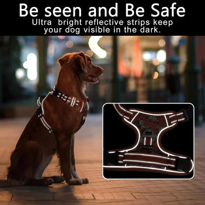 Timos Dog Harness for Large Dogs, No Pull Service Vest with Reflective Strips and Control Handle,No