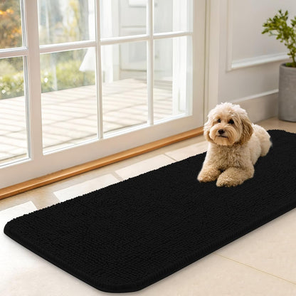 OLANLY Dog Door Mat for Muddy Paws 47x17, Absorbs Moisture and Dirt, Absorbent Non-Slip Washable