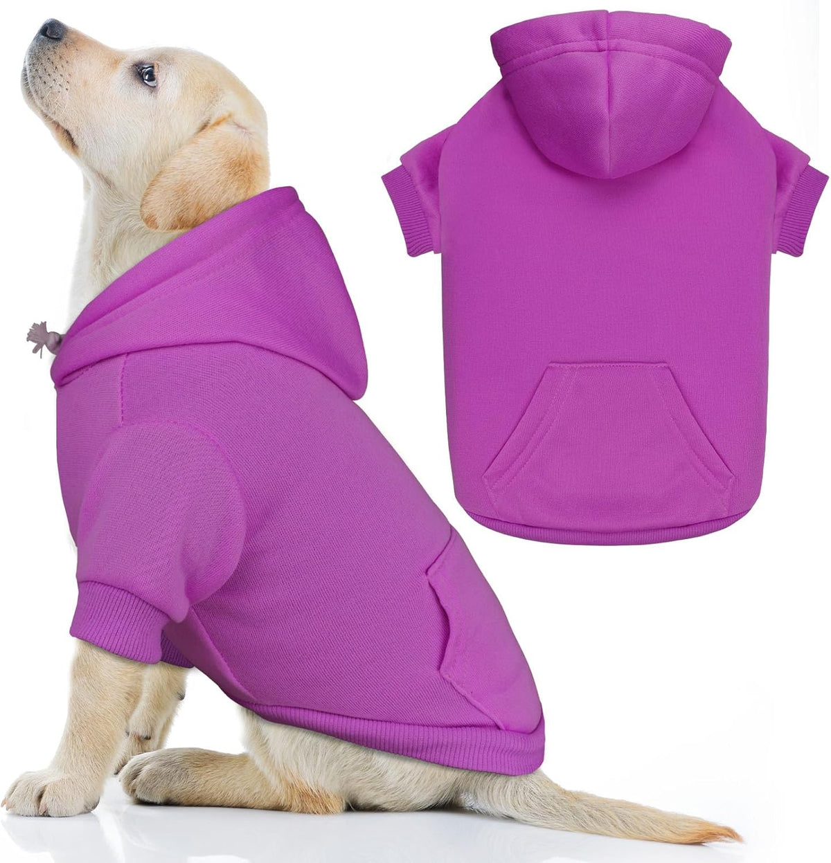 Dog Hoodie Dog Sweaters for Large Dogs Pet Sweater Solid Soft Brushed Fleece Pet Clothes Hoodie