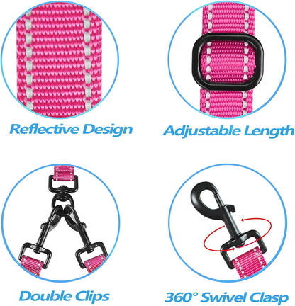 PetBonus Double Dog Leash, No Tangle Dual Leash, Reflective Walking Training Lead, 4 Comfortable