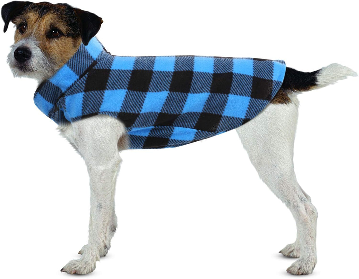 ASENKU Dog Sweater, Plaid Dogs Fleece Vest, Soft Comfortable Pet Pajamas, Warm Winter Puppy Shirt