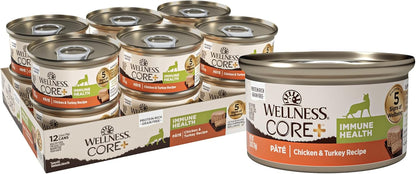 Wellness CORE+ Immune Health Pate Adult Wet Cat Food, Natural, Protein-Rich, Grain Free, 2.8 Ounce