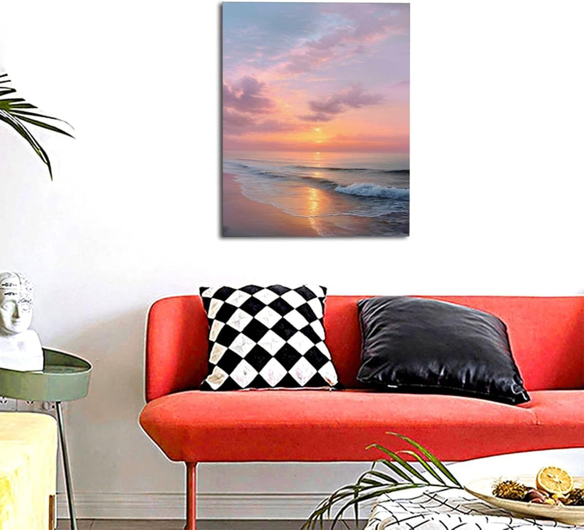 Beach Sunset Wall Art Ocean Coastal Scenery Wall Decor Seascape Picture Canvas Landscape Painting