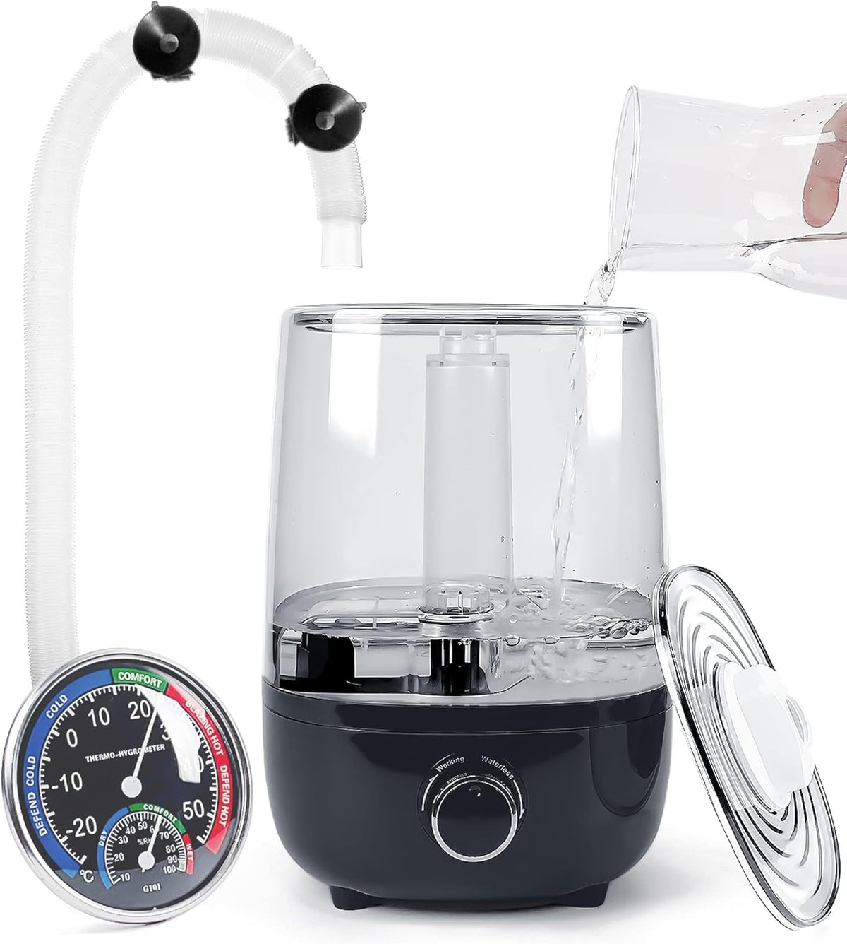 Top fill Reptile Fogger Terrariums Humidifier Fog Machine Mister with 4L Visible Large Tank &