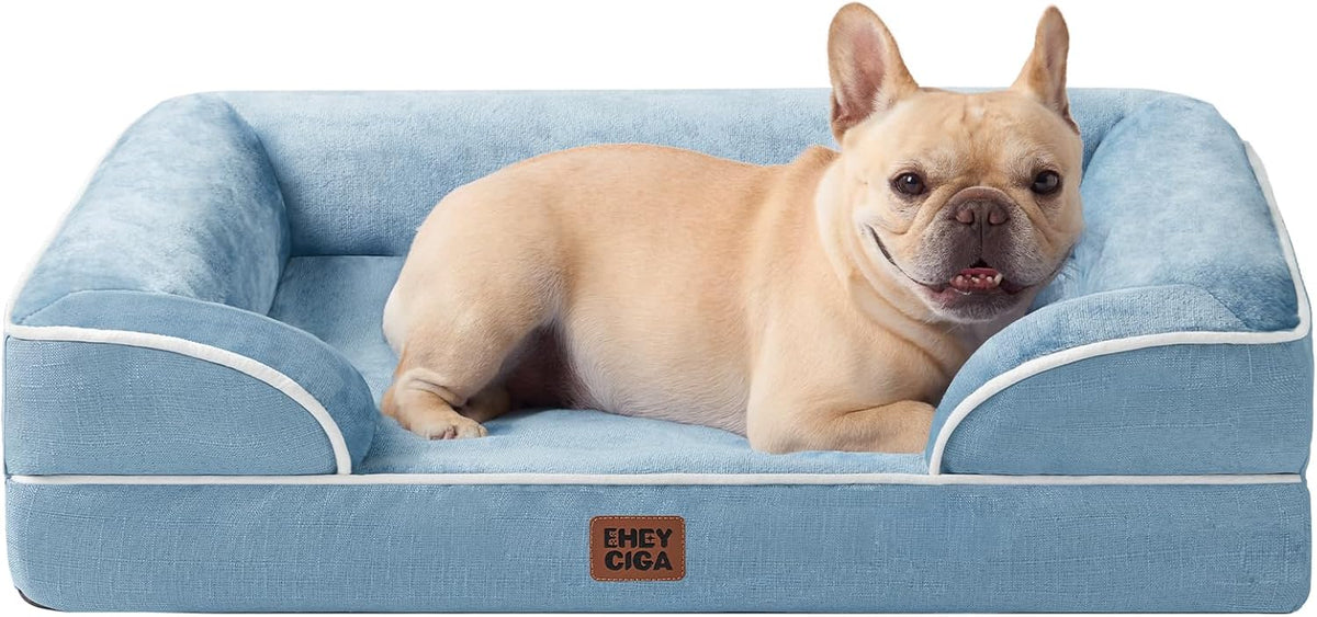 EHEYCIGA Orthopedic Dog Bed for Medium Dogs, Waterproof Memory Foam Medium Dog Beds with Sides
