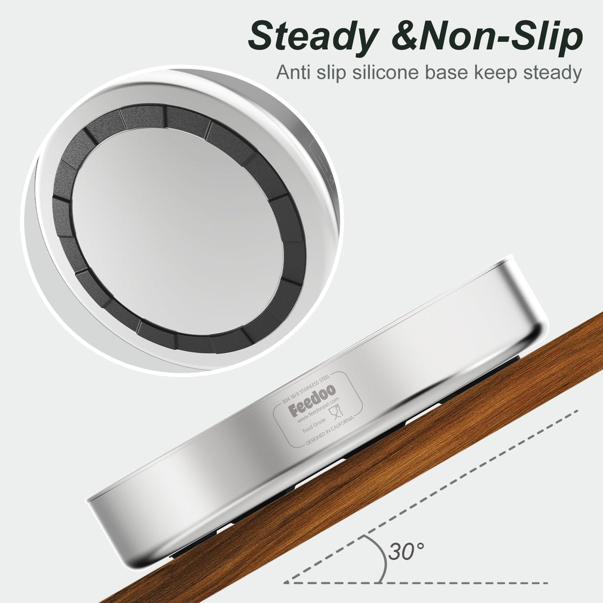 Slow Feeder Dog Bowl, Double Wall Food-Grade Stainless Steel, Heavy Duty with Non-Slip Rubber Base