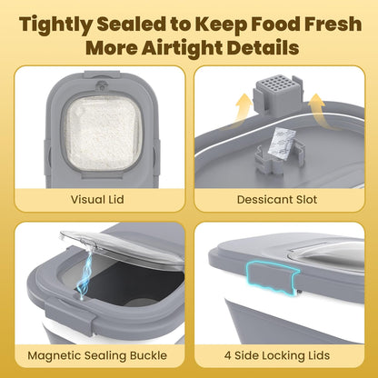 HOYTAMDA 30-40Lbs Rice Container,Collapsible Airtight Food Storage Containers with