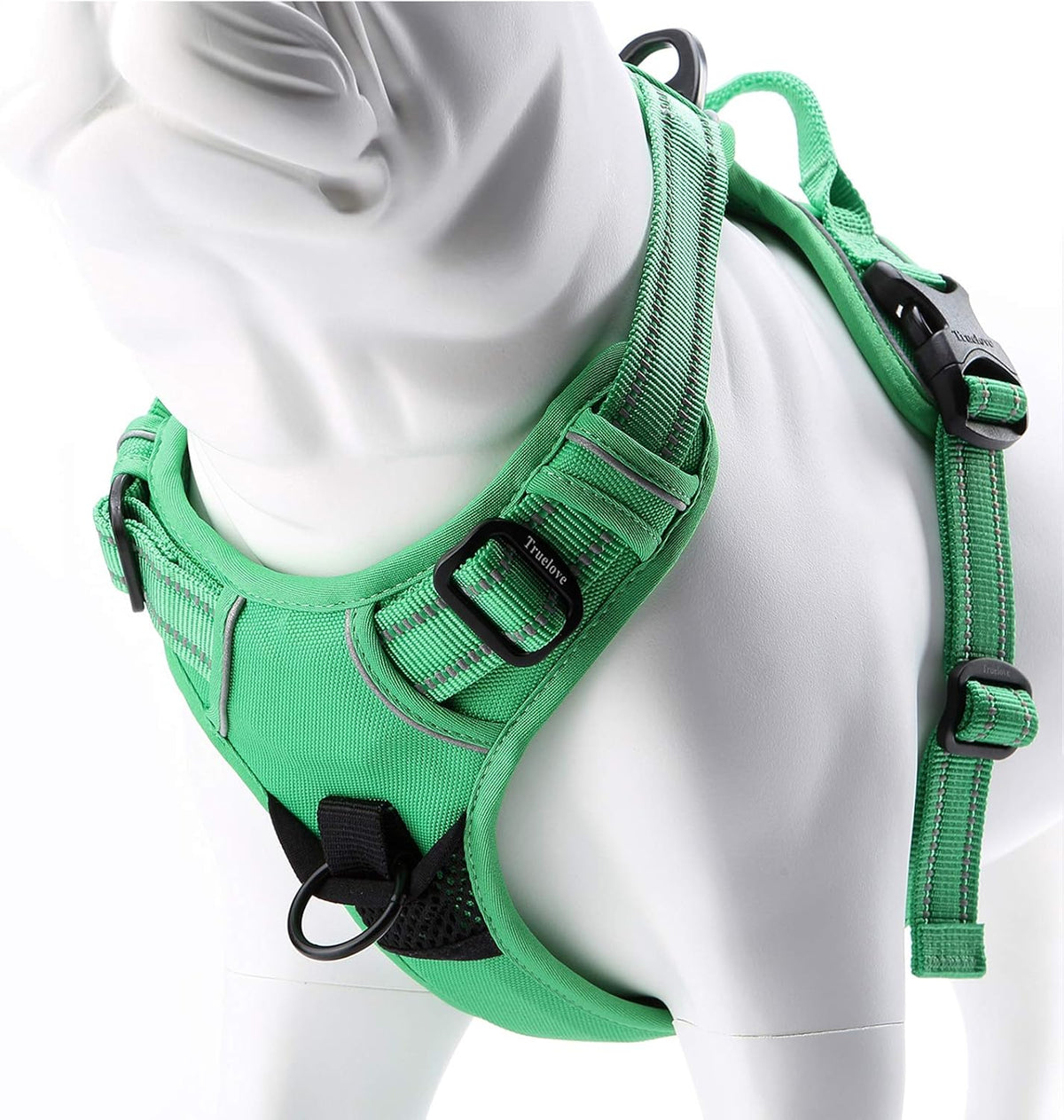 Truelove No Pull Dog Harness with Easy Control Handle and 2 Leash Attachments,Reflective Adjustable