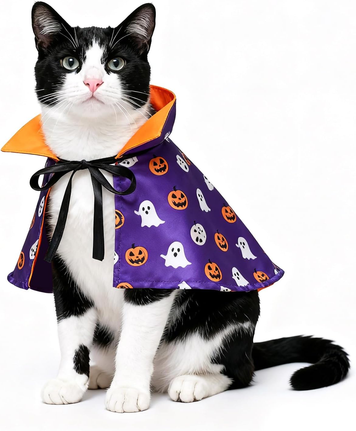 Enjoying Cat Halloween Costume, Pet Vampire Costume for Small Dogs Cats Rabbits, Kitty Pumpkin