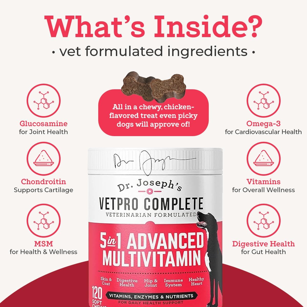Dr. Joseph's VetPro Complete Multivitamin Dog Supplement, 60 Count (Small Dog 60 Days Supply), 5 in