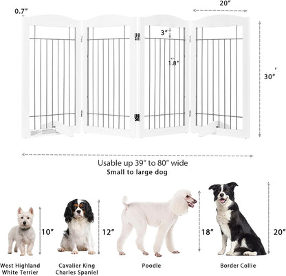 Spirich Free Standing Foldable Wire Pet Gate for Dogs, 80 Inches Extra Wide, 30 Inches Tall 4