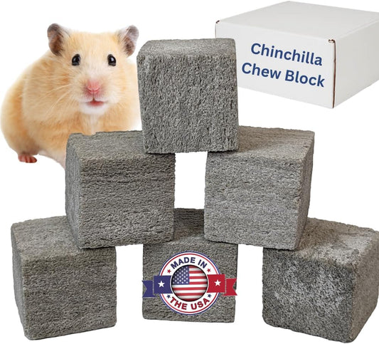 Chinchilla Chew Toys, Pumice Chew Blocks, Lava Block for Hamster, Rat, Mice, Degus, Gerbils, Small
