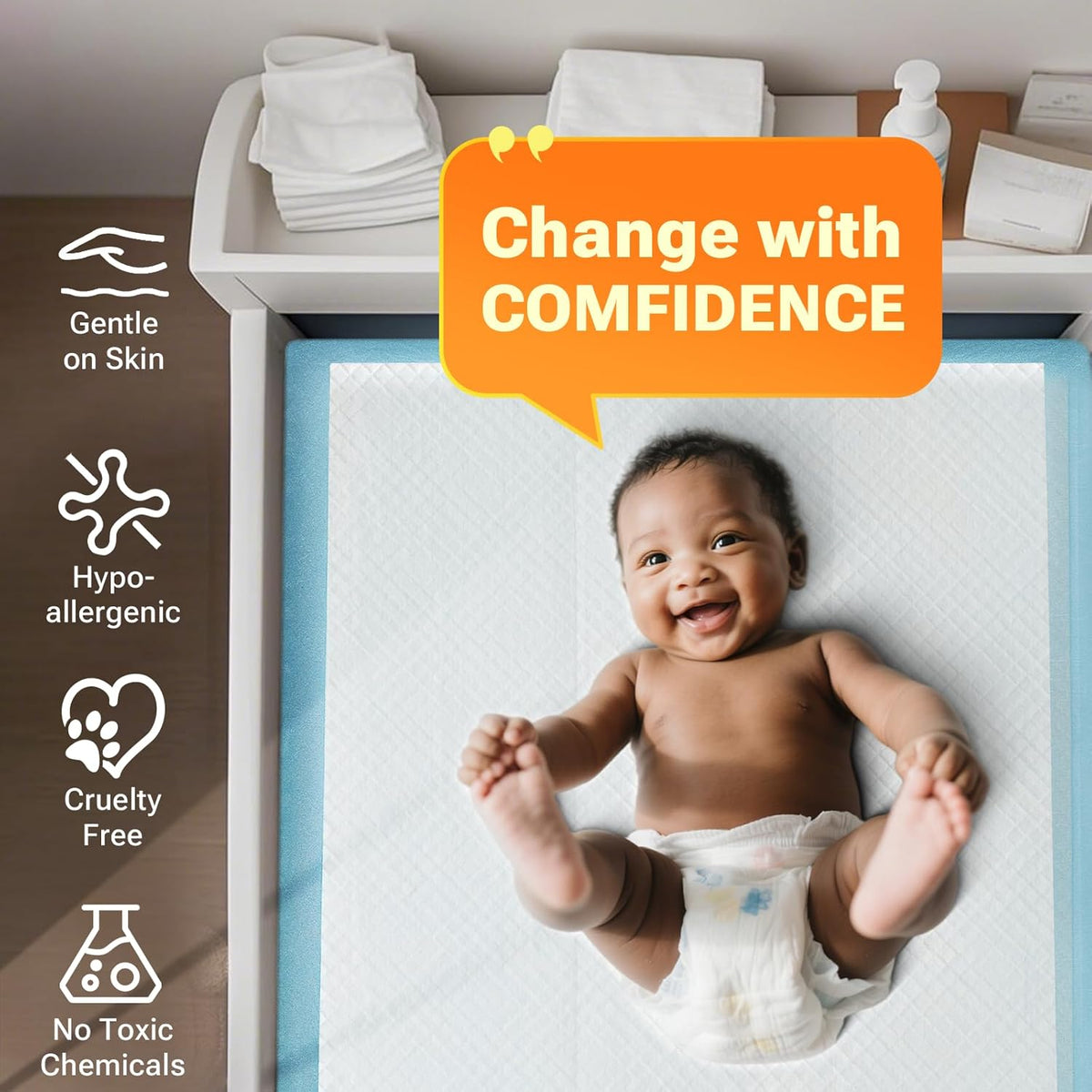 30" x 36" 100 Count Super Absorbency Disposable Bed Pads for Adults, Leakproof Quick Drying