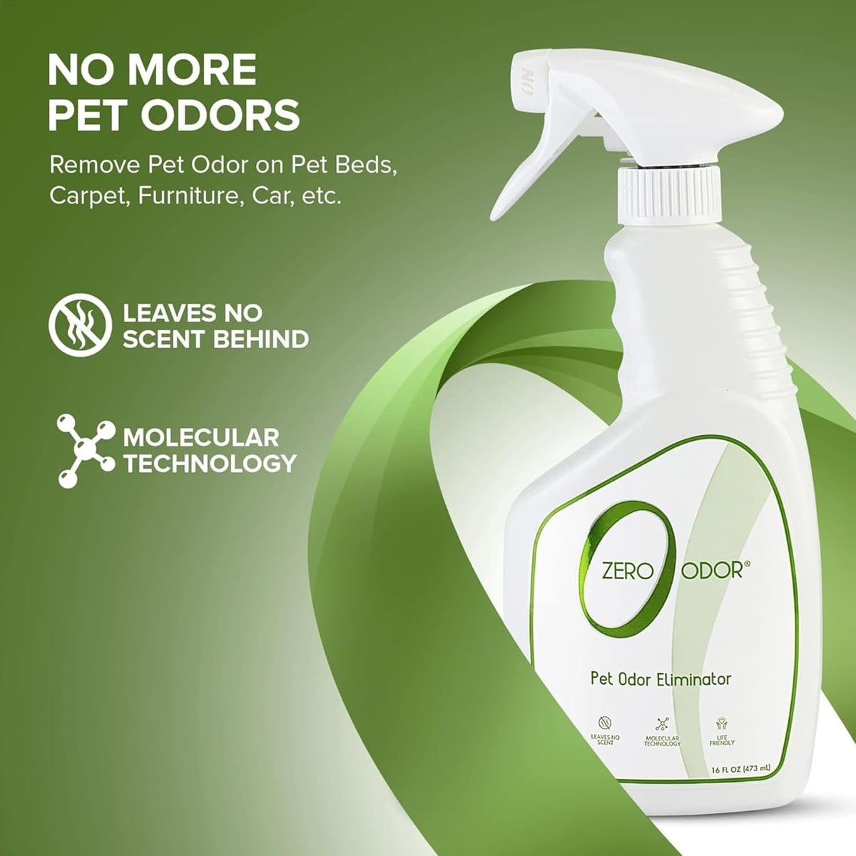 Zero Odor - Pet Odor Eliminator for Strong Odor, Eliminate Air & Surface Odors – Patented Molecular