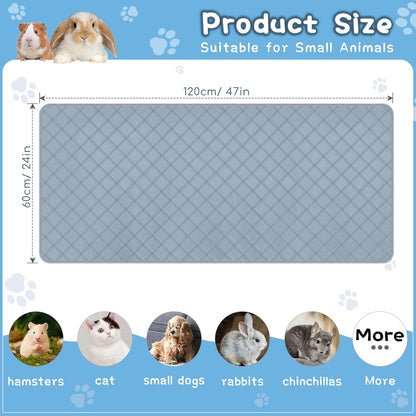 3 Packs Washable Guinea Pig Cage Liners, Waterproof Guinea Pig Pee Pads Reusable Absorbent Bedding