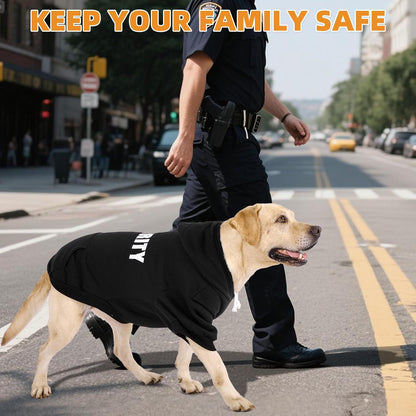 KOOLTAIL Security Dog Hoodie, Fall Puppy Sweater Clothes for Small Medium Large Dogs, Soft Warm