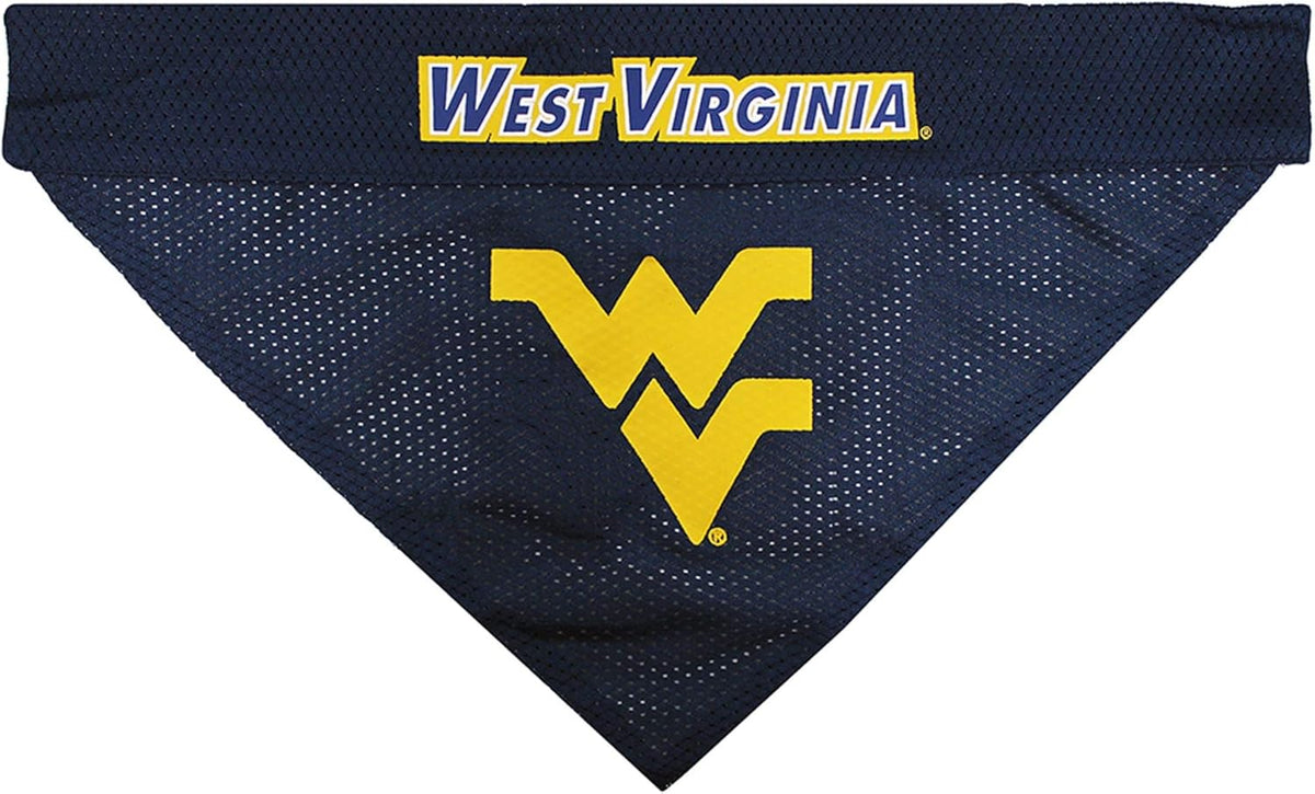 Pets First Collegiate Pet Accessories, Reversible Bandana, West Virginia Mountaineers Size